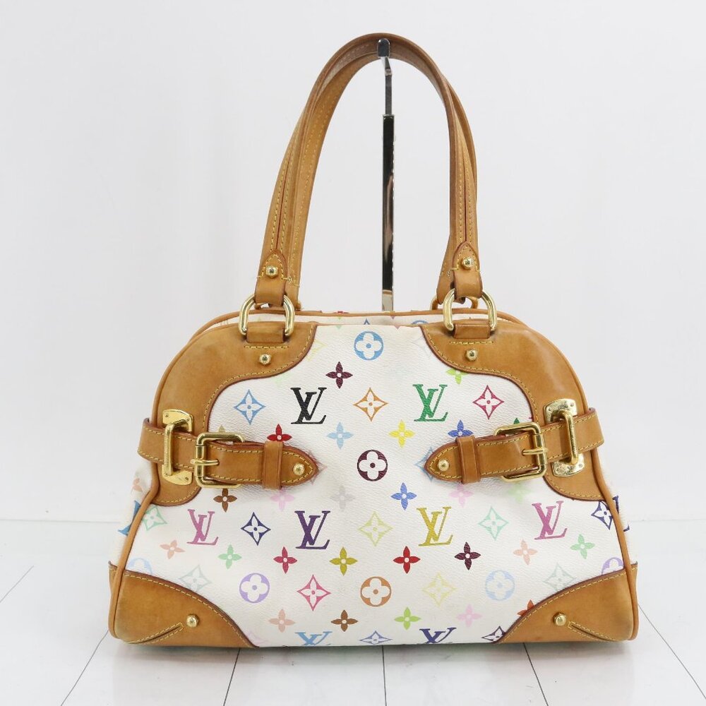 Louis Vuitton White Monogram Multicolor Claudia Satchel